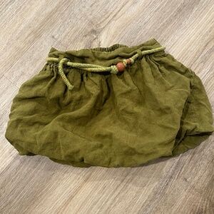 Belted Linen Balloon Skirt